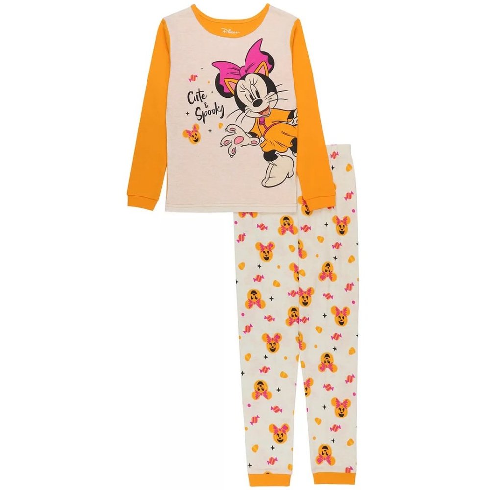 Girls Disney's Minnie Mouse "Cute & Spooky" Halloween Pajamas Size 10 12 NEW